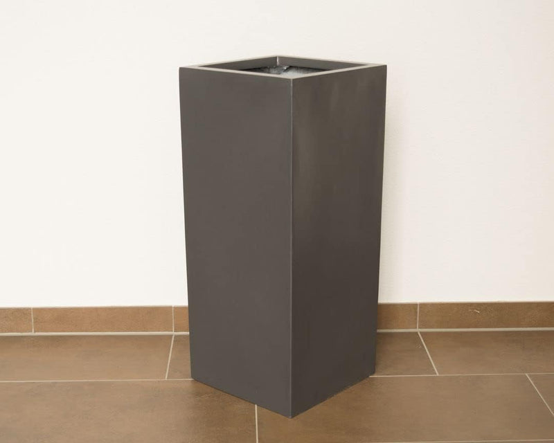 Elegant Einrichten Pflanzkübel Fiberglas säule 30x30x60cm anthrazit metallic