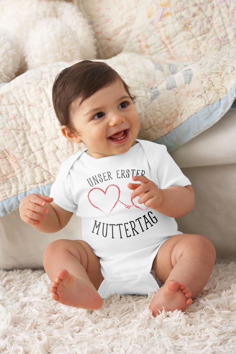 Shirtgeil Unser erster Muttertag - Süsses Geschenk Partner Outfit für Mama und Baby Body Body 0-3 Mo