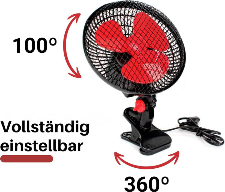 GROWMANIA Ventilator, oszillierend, 2 Geschwindigkeiten, 20 cm, 20 W, Leistung, elektrischer Ventila