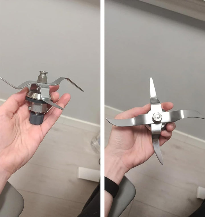 Blender Klinge, Zubehör für Stabmixer aus Edelstahl, 4-Blatt Blender mit 5 Zähnen Ersatzteil Eismess