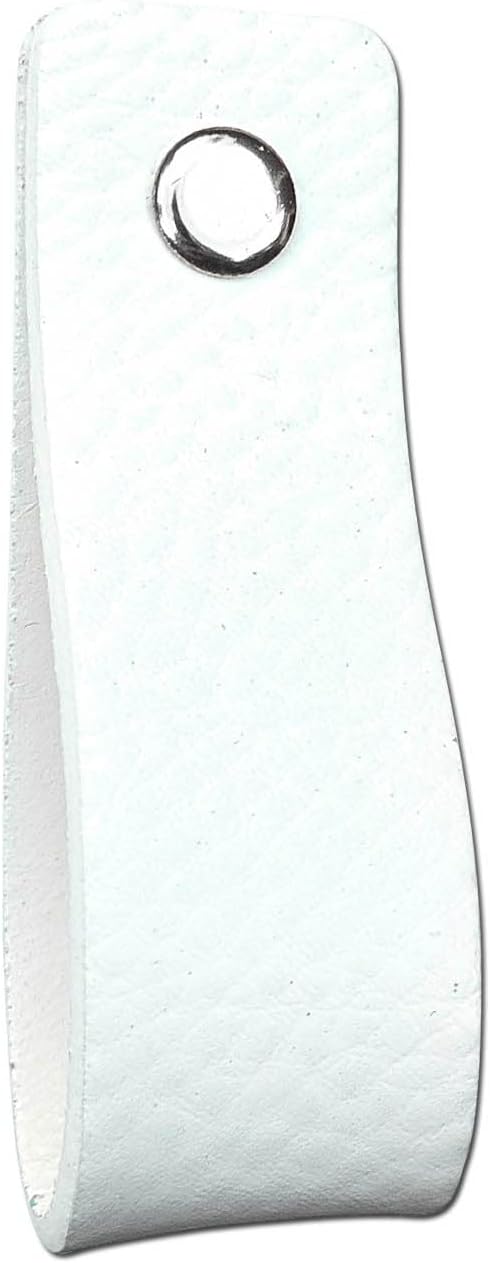 Brute Strength - Ledergriffe für Möbel - Weiss - 6 Stück - 16,5 x 2,5 cm - Schrankgriff, Türgriff fü