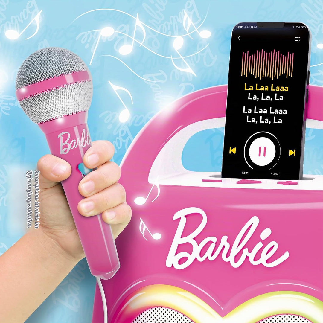 Lisciani - BARBIE PARTYMAKER High Tech Speaker &amp; Microphone - Kinder Karaoke-Set - Mikrofon &amp; Blueto