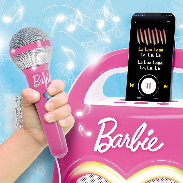 Lisciani - BARBIE PARTYMAKER High Tech Speaker &amp; Microphone - Kinder Karaoke-Set - Mikrofon &amp; Blueto