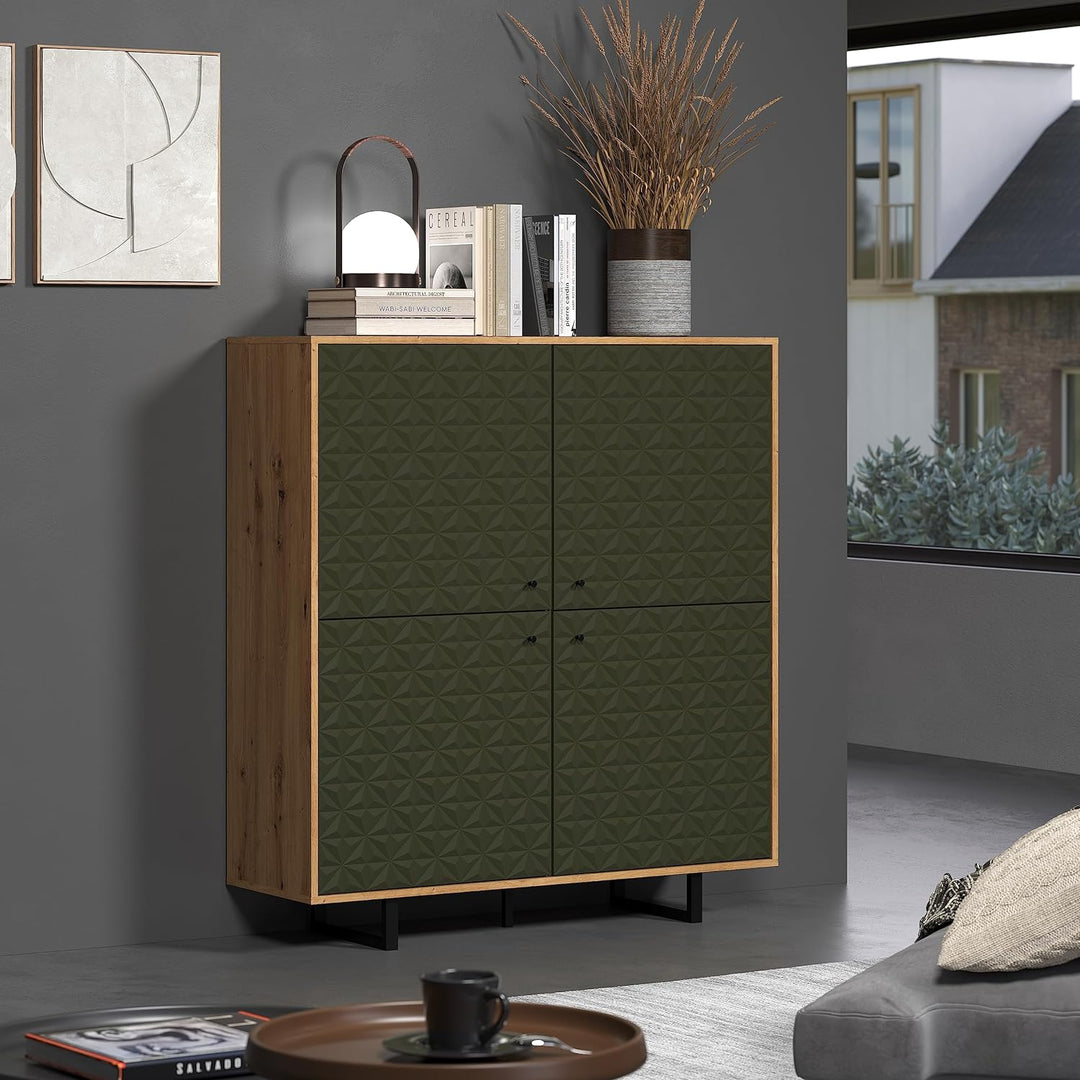 trendteam smart living - 4er Set Türen Highboard - Wohnzimmer - Sentra - Masse 60 x 60 x 2 cm - Farb