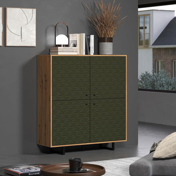 trendteam smart living - 4er Set Türen Highboard - Wohnzimmer - Sentra - Masse 60 x 60 x 2 cm - Farb