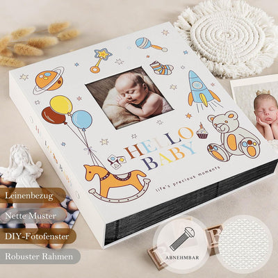 Lanpn Baby Fotoalbum 10x15 600 Fotos, Grosses Fotoalbum Einsteckalbum Babyalbum, Leinen Einstecken E