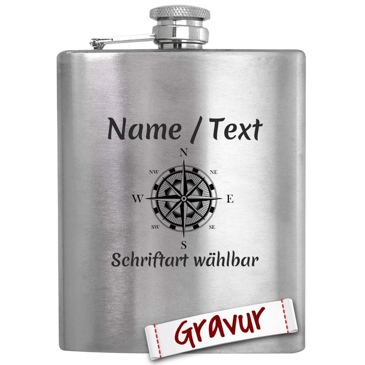 Camping Geschenk Flachmann mit Gravur/Spruch personalisiert, Outdoor Camper Geschenke für Männer/Pap