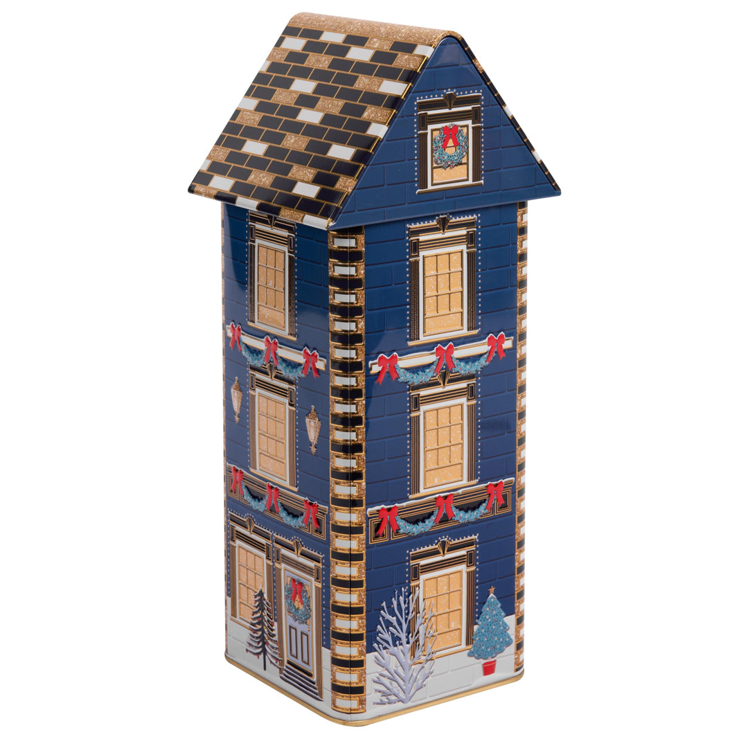 POWERHAUS24 Blechdose New York Christmas House, Weihnachtsdeko oder Aufbewahrung für Plätzchen & Leb