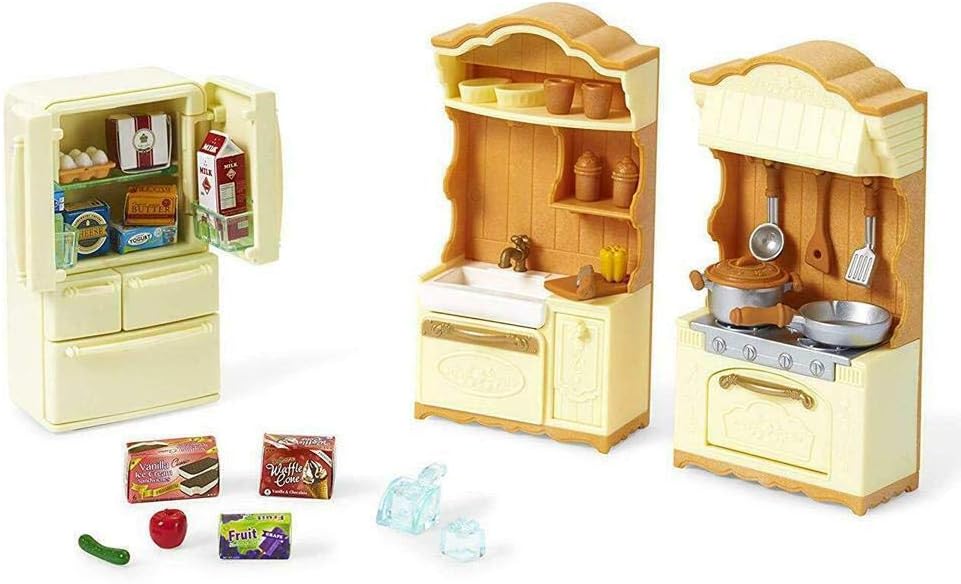 Sylvanian Families 5341 Landhaus Küche mit Kühlschrank - Puppenhaus Einrichtung Möbel