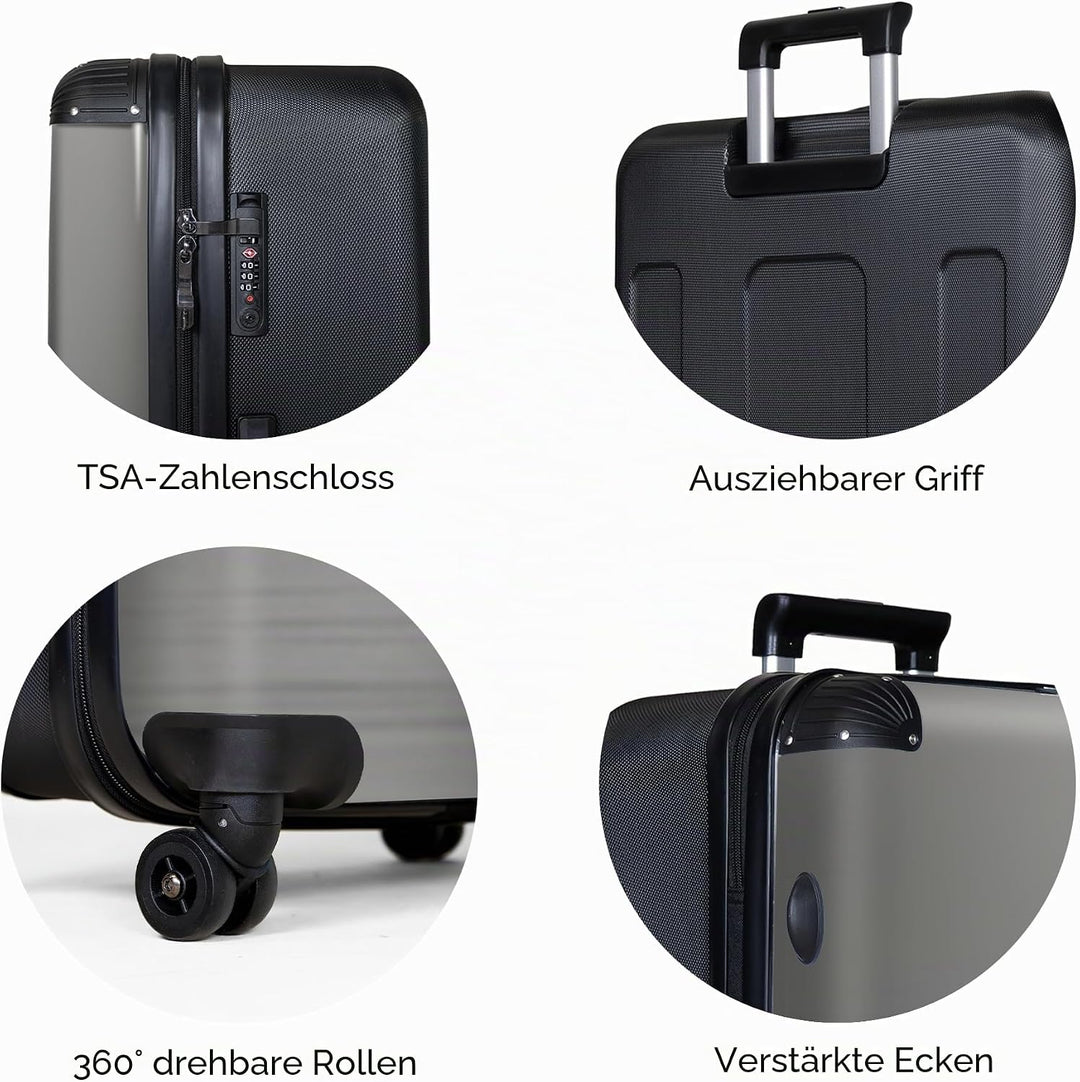 NoBoringSuitcases.com® Koffer XL Gross 77x51.5x28 cm Reisekoffer mit 4 Rollen Leicht Trolley Hartsch