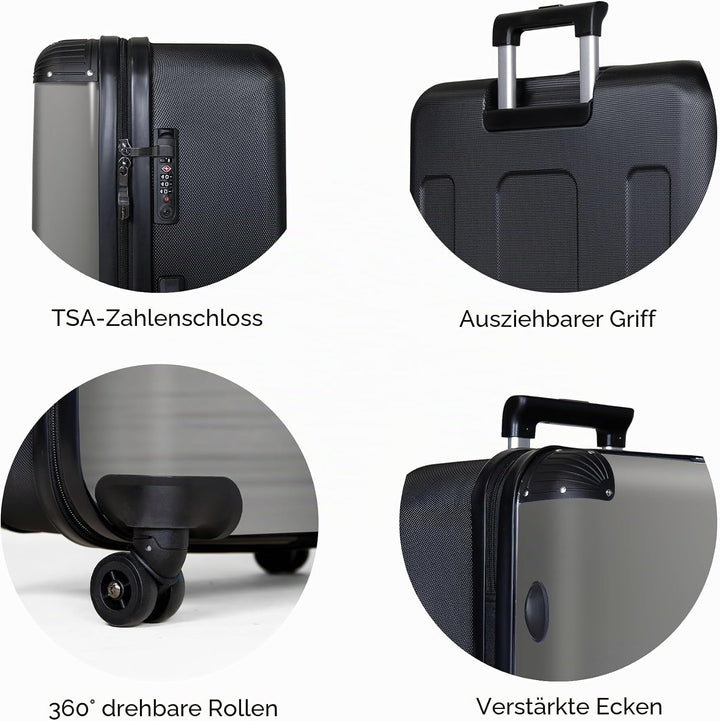 NoBoringSuitcases.com® Koffer XL Gross 77x51.5x28 cm Reisekoffer mit 4 Rollen Leicht Trolley Hartsch