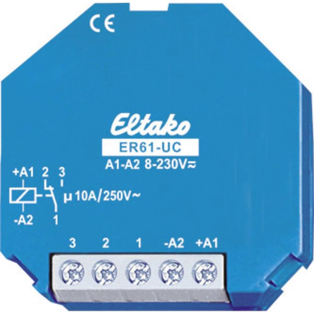 Eltako 2027812 61001601 ER61-UC Schaltrelais Nennspannung: 230V Schaltstrom (max.): 10A 1 Wechsler 1