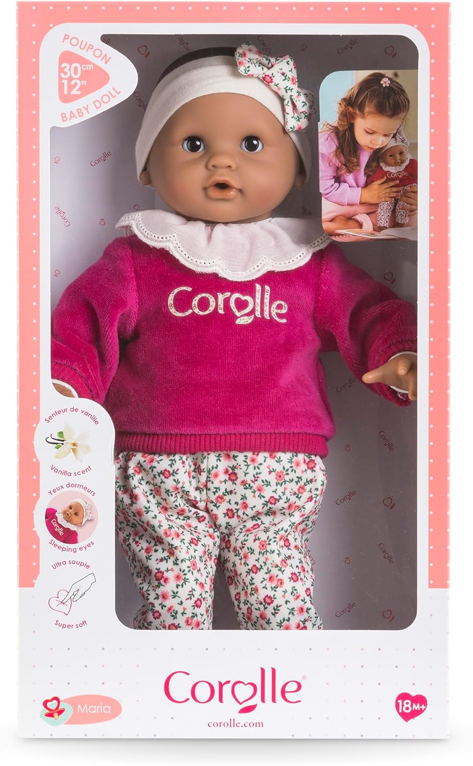 Corolle - Mein erstes Babypuppe, Baby Calin Maria, Grenadinenrosa, 30 cm, ab 18 Monaten, 9000100920