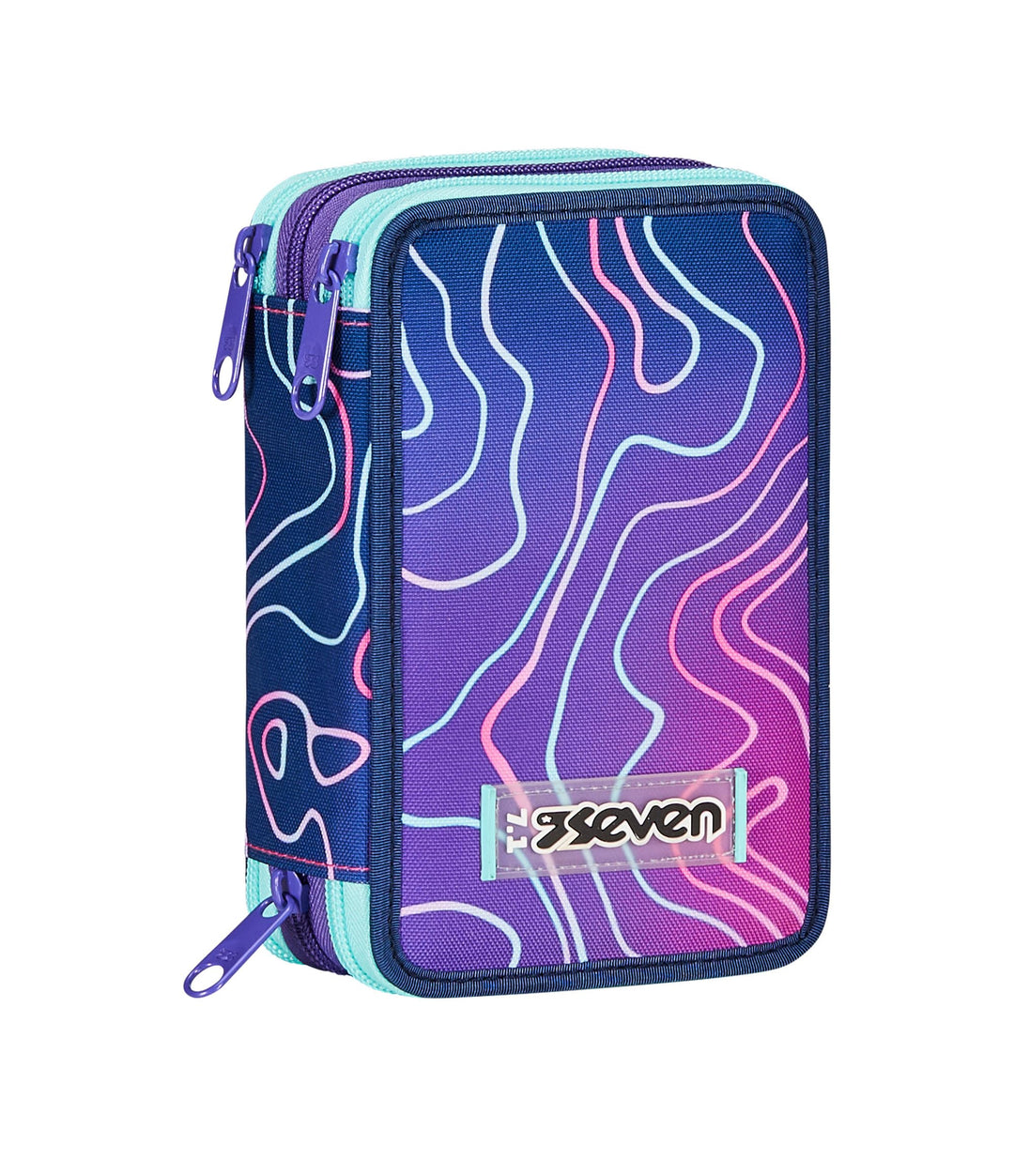 Seven Federmäppchen, Mäppchen, Mehrfarbig, Federtasche für Schreibwaren, Etui mit Stiften, Kugelschr