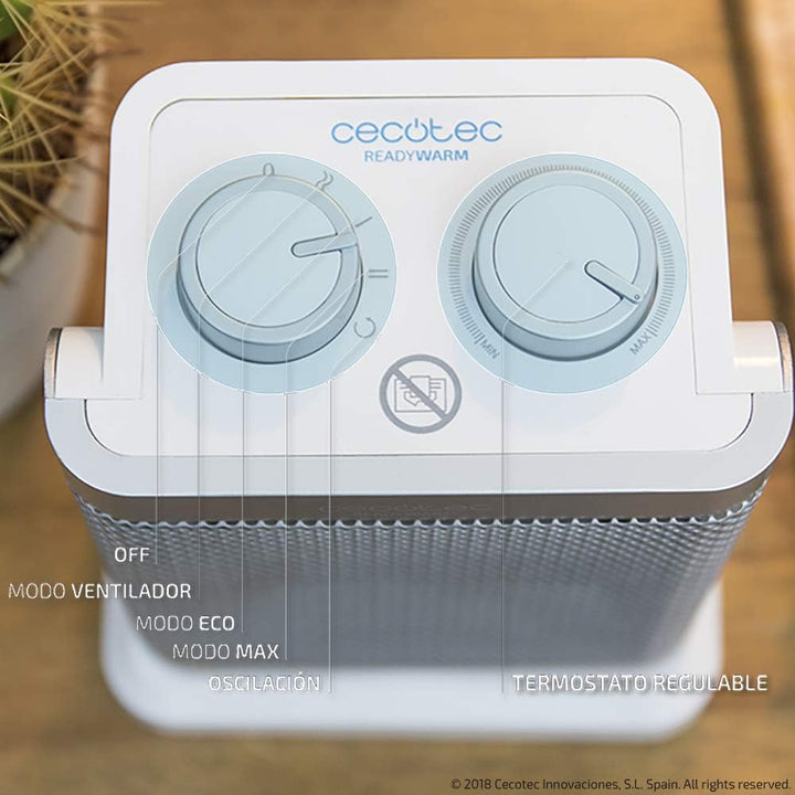 Cecotec Keramikheizung Ready Warm 6100 Ceramic Rotate. 1500 W, Keramisches Heizgerät mit Oszillation
