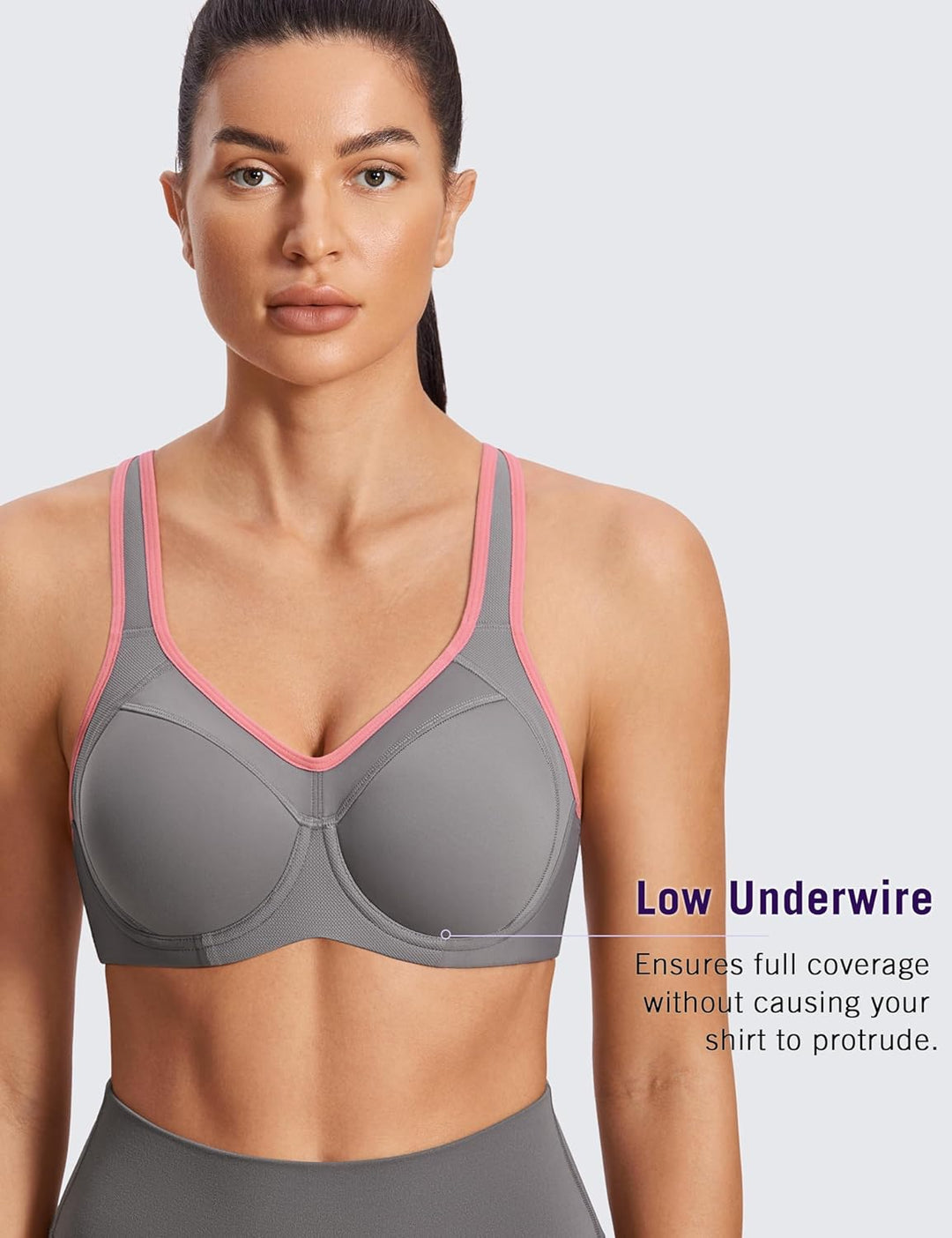 SYROKAN Damen Sport BH Starker Halt- Bügel Push Up Ringerrücken Gepolstert Fitness BH 70B Mehrfarbig