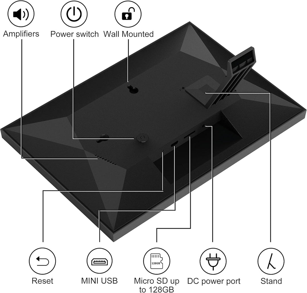 Frameo 8 Zoll WiFi Digitaler Bilderrahmen, 1280x800IPS Touchscreen, Teilen von Fotos oder Videos übe