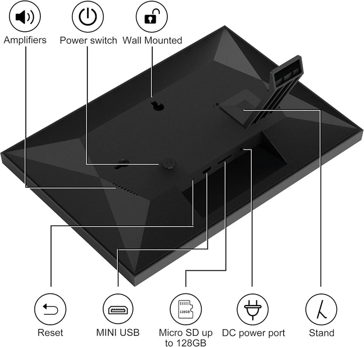 Frameo 8 Zoll WiFi Digitaler Bilderrahmen, 1280x800IPS Touchscreen, Teilen von Fotos oder Videos übe