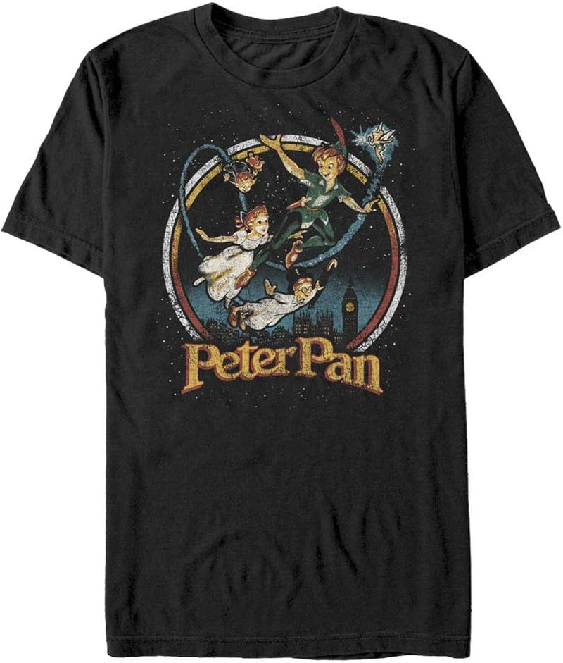 Disney Unisex Peter Pan London Flyin Organic Short Sleeve T-shirt S Schwarz, S Schwarz