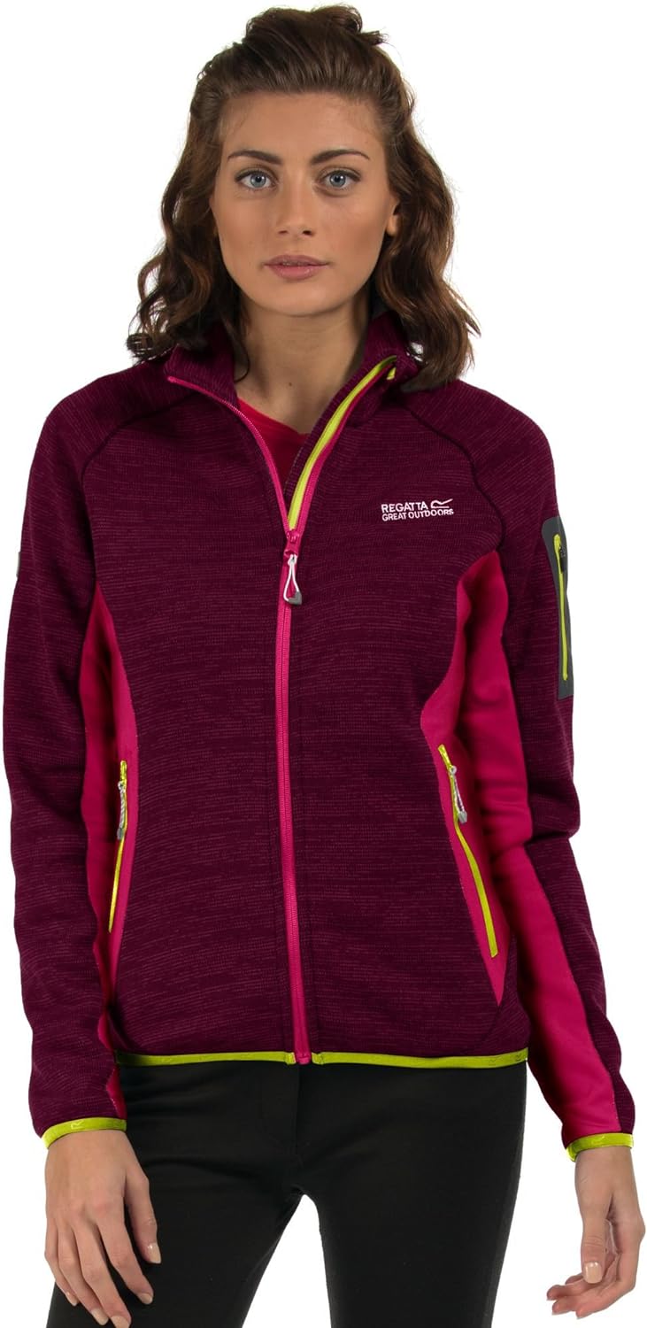 Regatta Laney II Damen Strickjacke Jacke Strick Fleecejacke Seal Grey 36 Grau - Schwarz, 36 Grau - S
