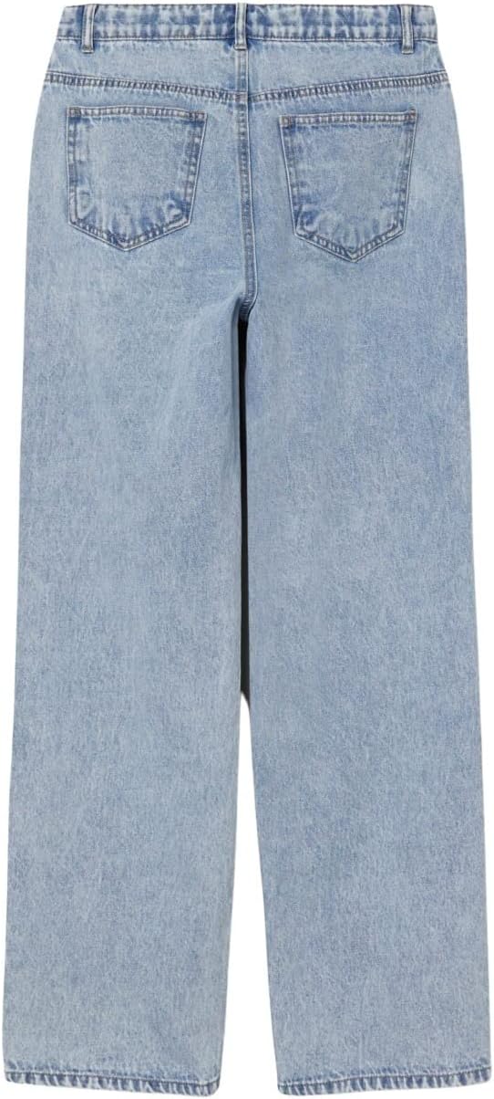 NAME IT Mädchen Nlftoneizza DNM Hw Straight Pant Noos Jeanshose, Light Blue