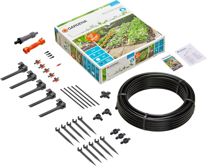 Gardena Start Set Pflanzflächen: Micro-Drip-Gartenbewässerungssystem zur individuellen, flexiblen Be