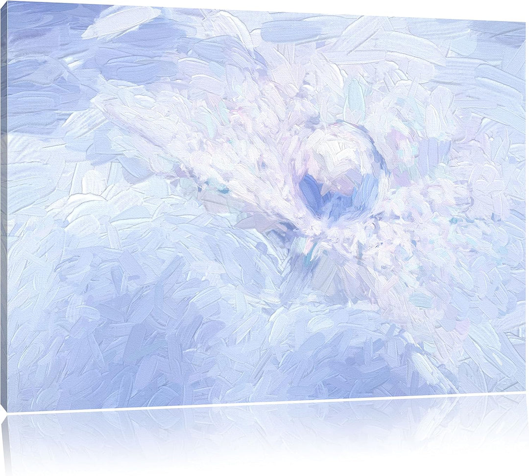 Pixxprint Tautropfen Pusteblume / 100x70cm Leinwandbild bespannt auf Holzrahmen/Wandbild Kunstdruck