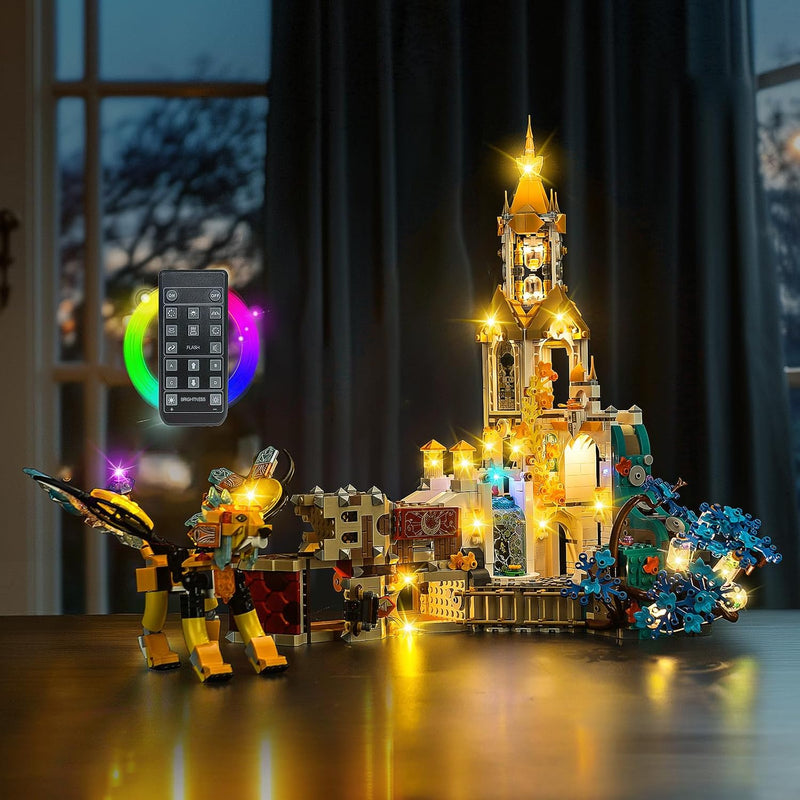 LocoLee Licht Set Kompatibel mit Lego Schloss Nocturnia Fernbedienung Version, Nur Lichter Set - Kei