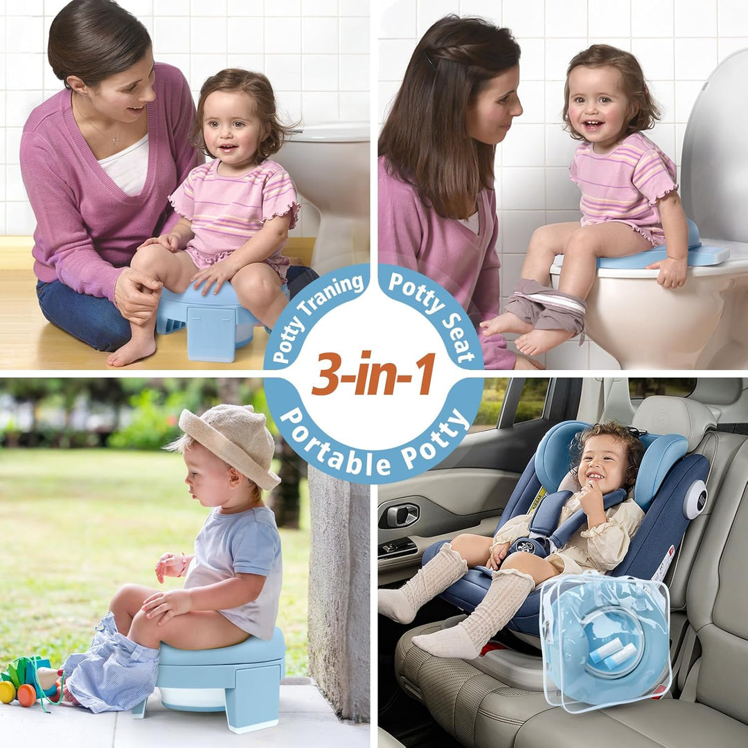Toilettensitz Kinder,Töpfchen Training Sitze,Reisetöpfchen 3-IN-1 Unterwegs Potty Seat Baby Faltbare