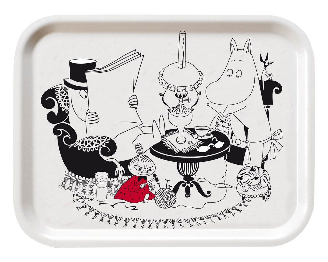 Moomin 101 – 28 Papa Reading Tablett Holz, Mehrfarbig, 27 x 20 x 1,5 cm