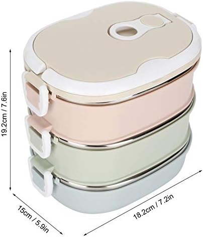 lyrlody Thermo-Lunchbox aus Edelstahl Bento-Box mit 1/2/3 Tragbarer Luftdichter Lunchbox mit Griff f