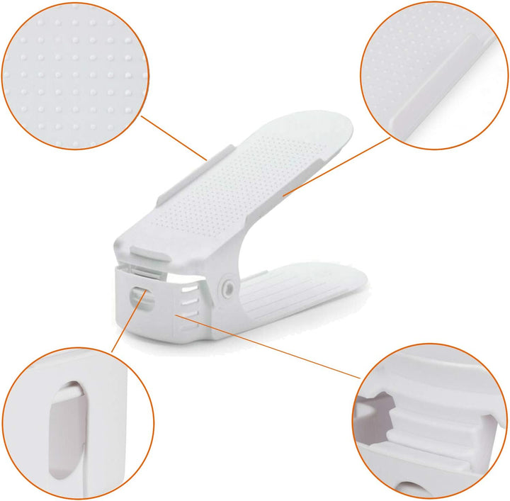 Aufun Einstellbare Schuhregale 30 Stück Schuhstapler/Schuhhalter Set, 3 höhenverstellbar, Platzspare
