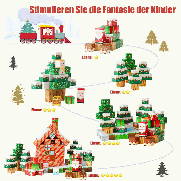 Magnetische Bausteine- Baue Mine Magnet Welt Zauberportal Set Christmas, Magnetische Bauwelt Kleinki