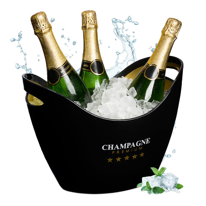 Relaxdays Sektkühler, Flaschenkühler, 8l Volumen, Getränke kühlen, Champagnerkühler HxBxT: 25,5x35x2