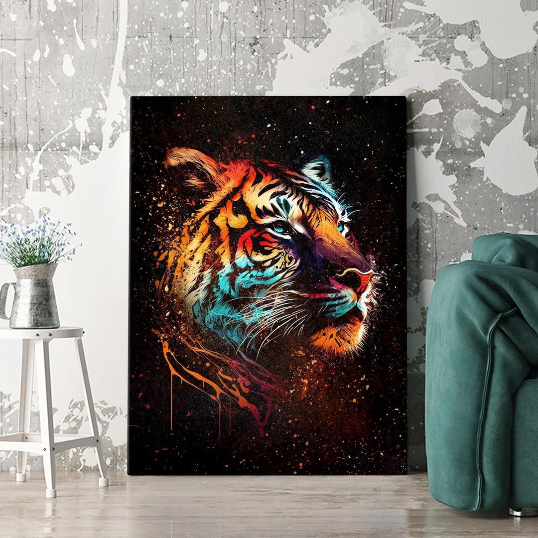 Artmazing | Tiger Bild Bunt | Bild Tiger Leinwand | Pop Art Bilder | Tigerbilder Modern | Poster &amp; K