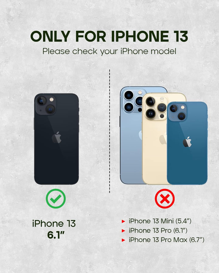 Porter Riley - Lederhülle für iPhone 13 (6.1"). Premium Echtleder Standhülle/Ledertasche/Brieftasche