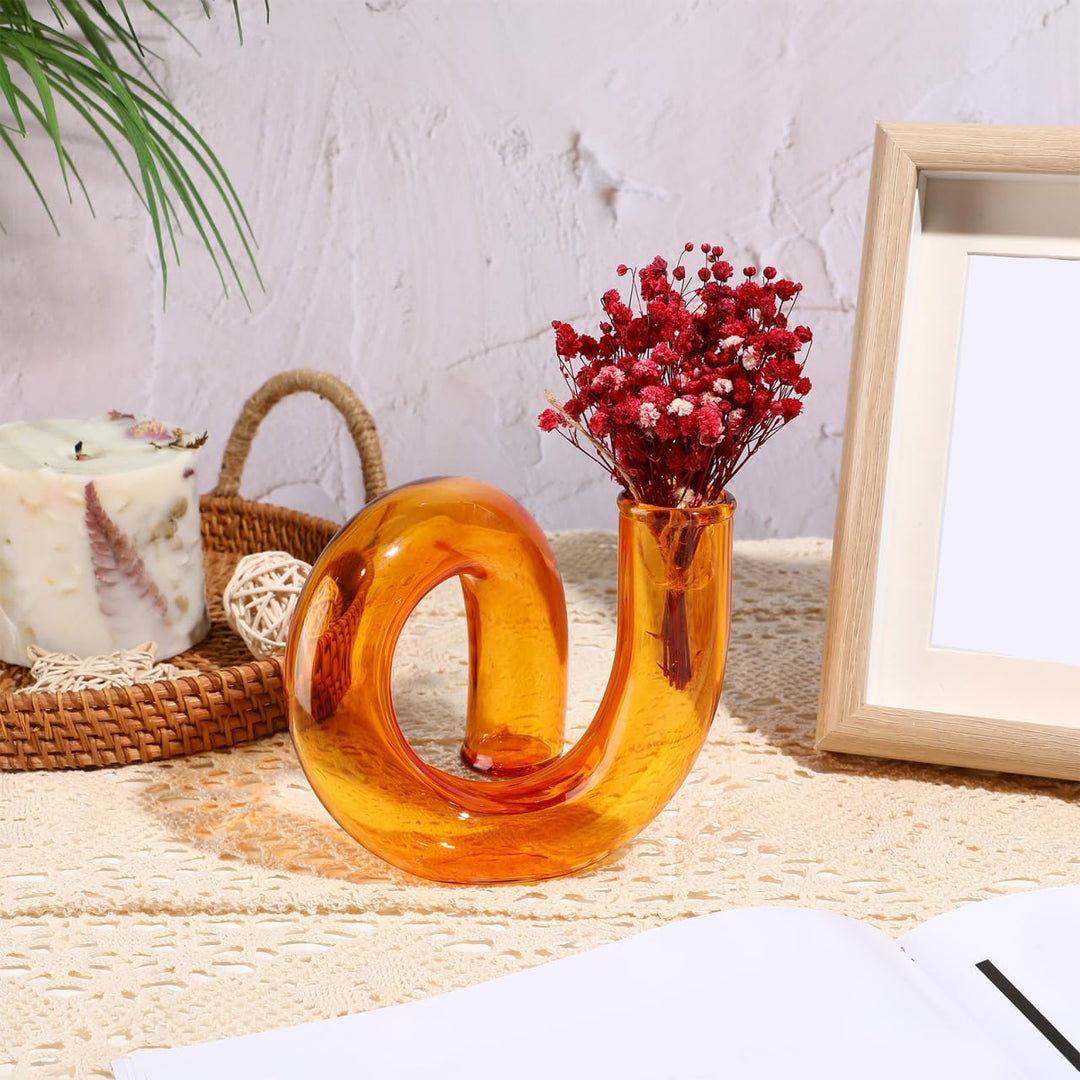 Klare Glasvase Unregelmässige Verzerrung Blumenvase Kreative Vase für Blumen Modernes Dekoratives Äs