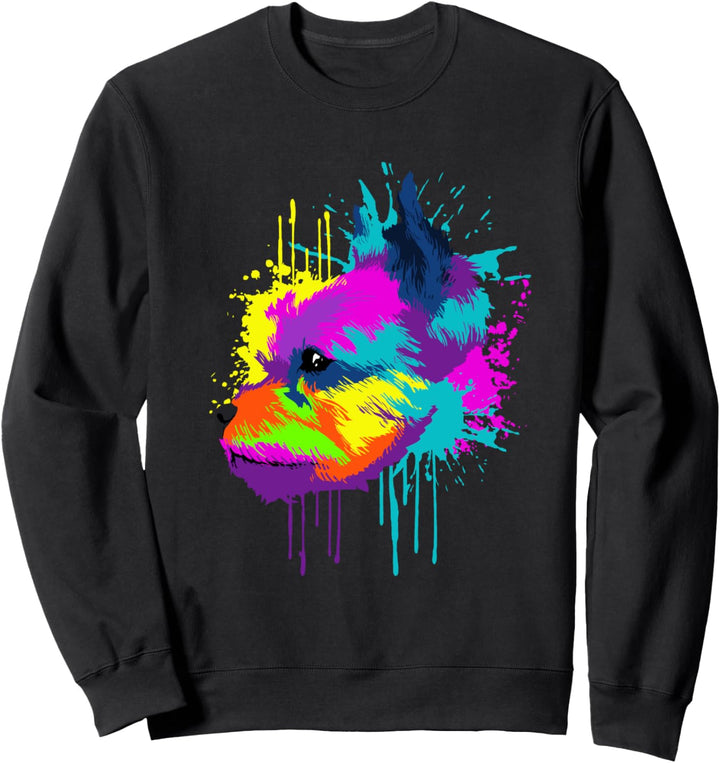 Splash Art Yorkshire Terrier Hundehalter Geschenkidee Hunde Sweatshirt