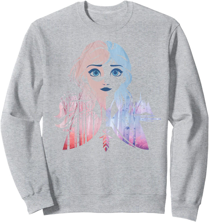Disney Frozen 2 Anna Two Tone Gradient Portrait Fill Sweatshirt
