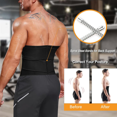 Bafully Herren Bauchweggürtel Sport Fitnessgürtel Body Shaper Schwitzgürtel Neopren Sauna Gürtel Tai
