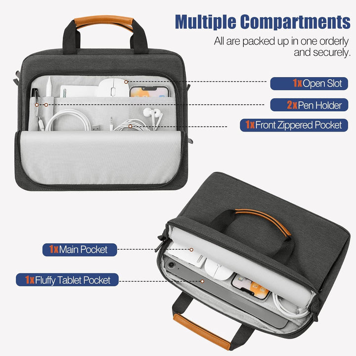 MoKo 12.9 inch Tablet Tasche Hülle, Tragetasche Umhängetasche aus Polyester, Schutztasche mit Schult