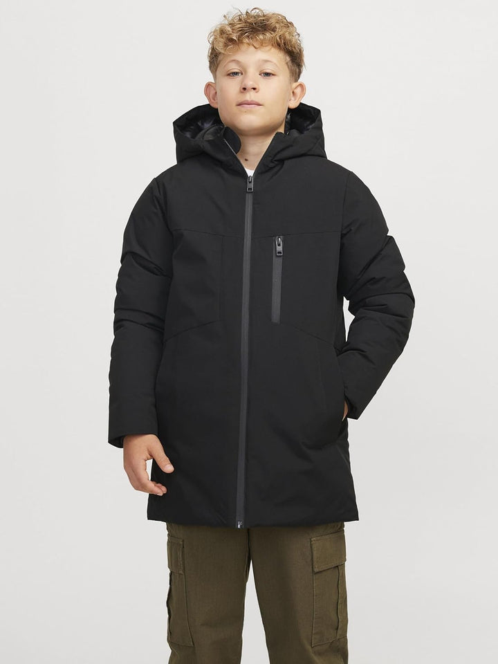 JACK & JONES Male Parka Parka 164 Schwarz, 164 Schwarz