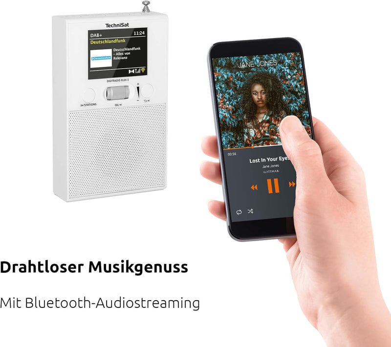 TechniSat DIGITRADIO Flex 2 - DAB Steckdosenradio (DAB+ Radio, UKW, Audio Eingang, USB Ladefunktion,