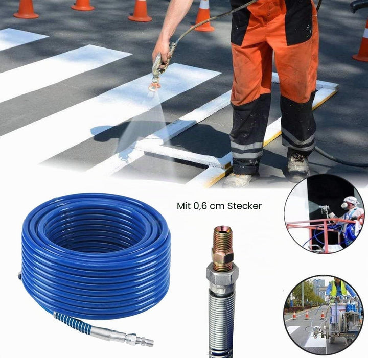 30M x 1/4" Airless Farbsprühschlauch, mit Schlauchverlängerungskupplung, für Airless Farbsprühsystem