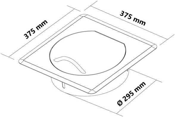 Wäscheschacht-Einwurftür Klappe Deckel STYLO SQUARE (Edelstahl) Ø 300 mm