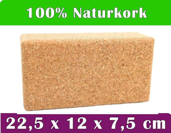 Yogablock Kork personalisert Wunschmotiv + Name - 22.5 x 12 x 7.5cm - Dein eigener Yoga Block mit La