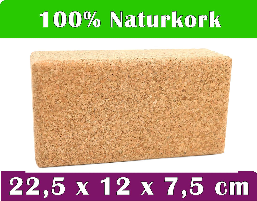 Yogablock Kork personalisert Wunschmotiv + Name - 22.5 x 12 x 7.5cm - Dein eigener Yoga Block mit La