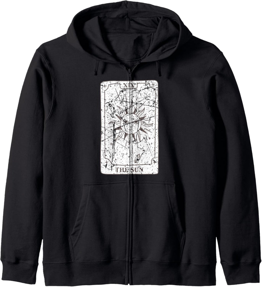 Hexe Goth Witchy Emo The Sun Tarot-Kartengrafik Kawaii Kapuzenjacke