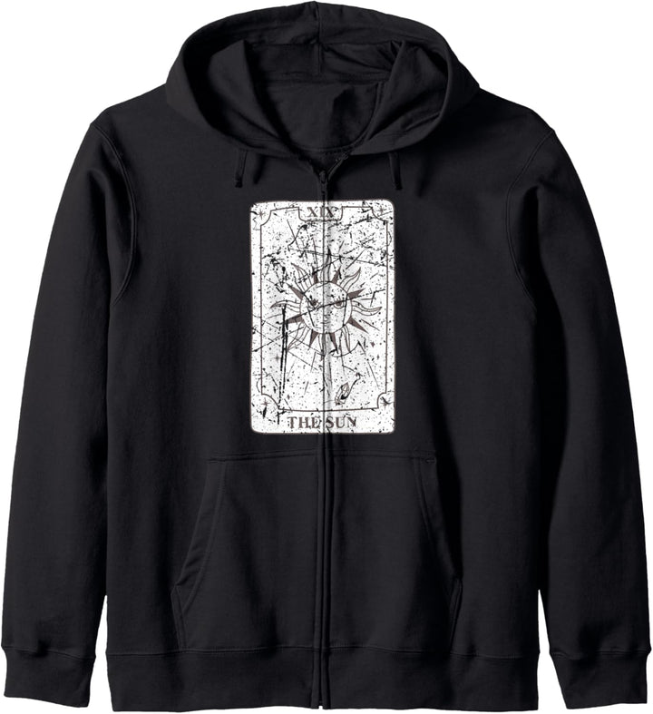 Hexe Goth Witchy Emo The Sun Tarot-Kartengrafik Kawaii Kapuzenjacke