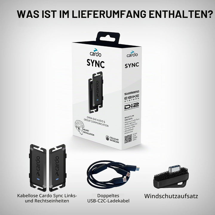 Cardo SYNC Helm-Kommunikationssystem für Radfahren, Einzelpackung